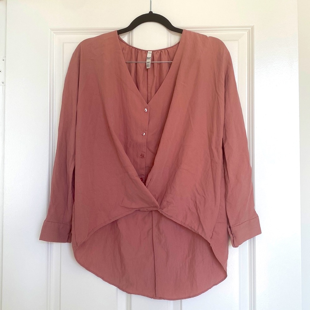 Zara Hi-Low Blush Blouse